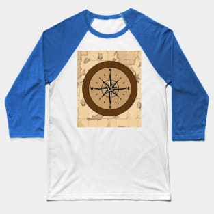 Old Retro Compass Signpost Viking Baseball T-Shirt